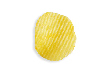 potato chip isolated on white background with clipping path