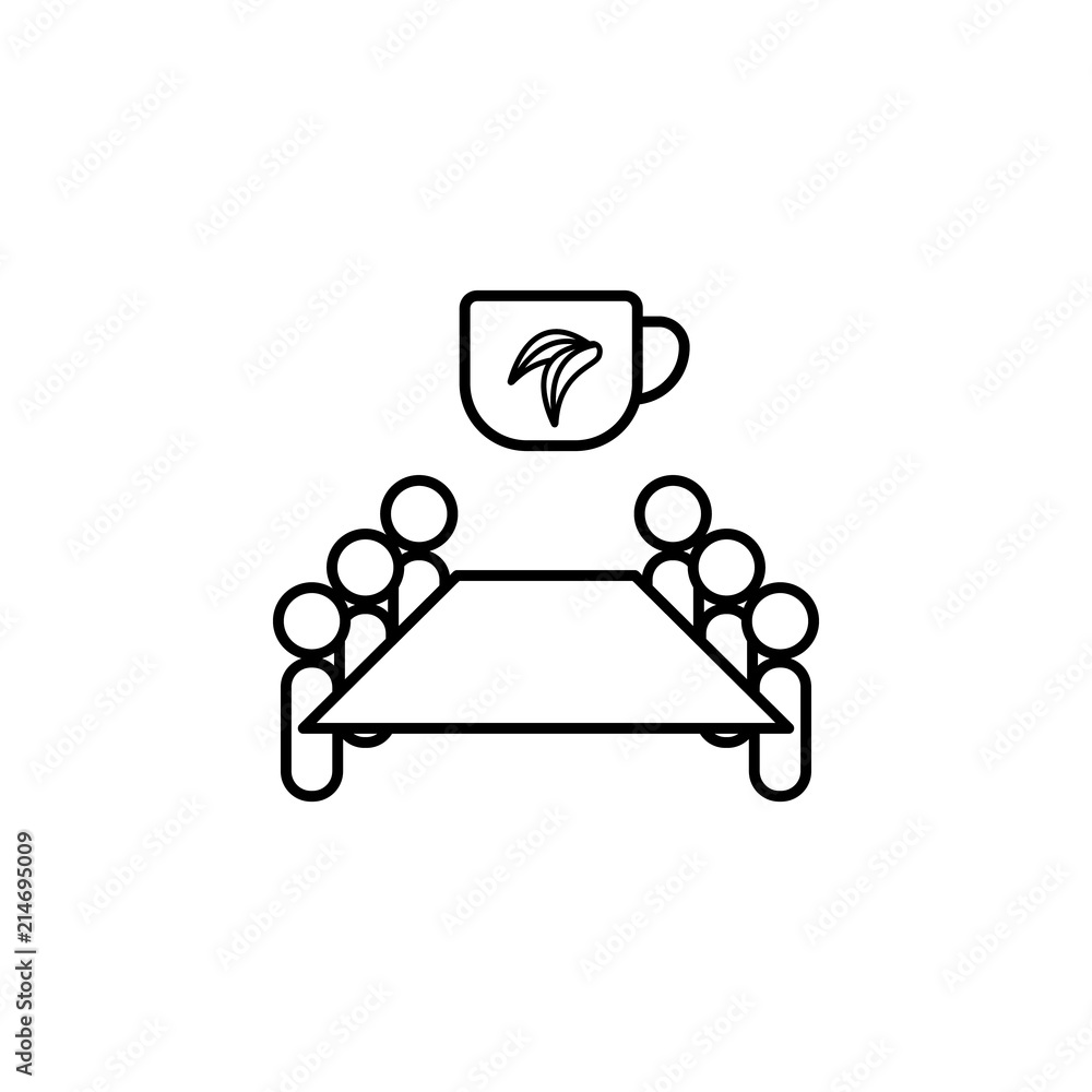 Poster conference tea break icon. element of communication icon for mobile concept and web apps. thin line 