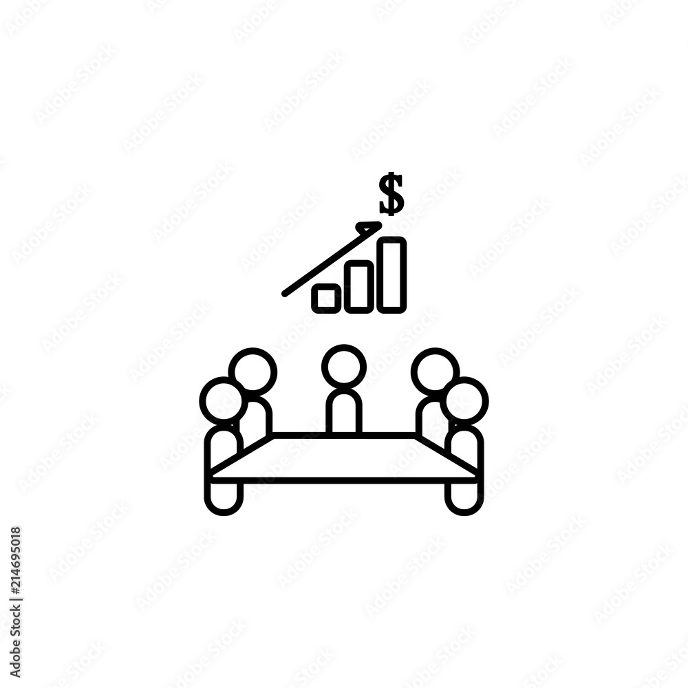Poster discussion of financial indicators icon. element of communication icon for mobile concept and web ap