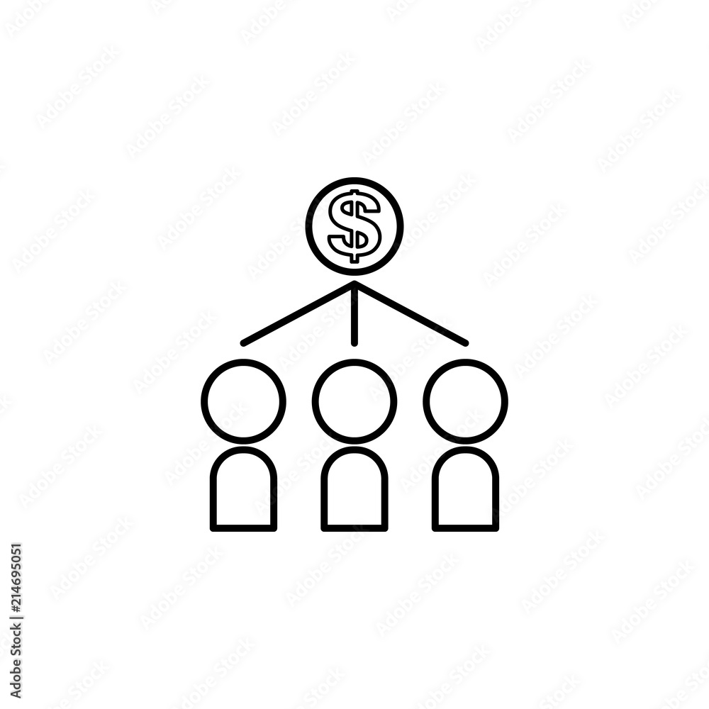 Poster concentration on income icon. element of communication icon for mobile concept and web apps. thin li