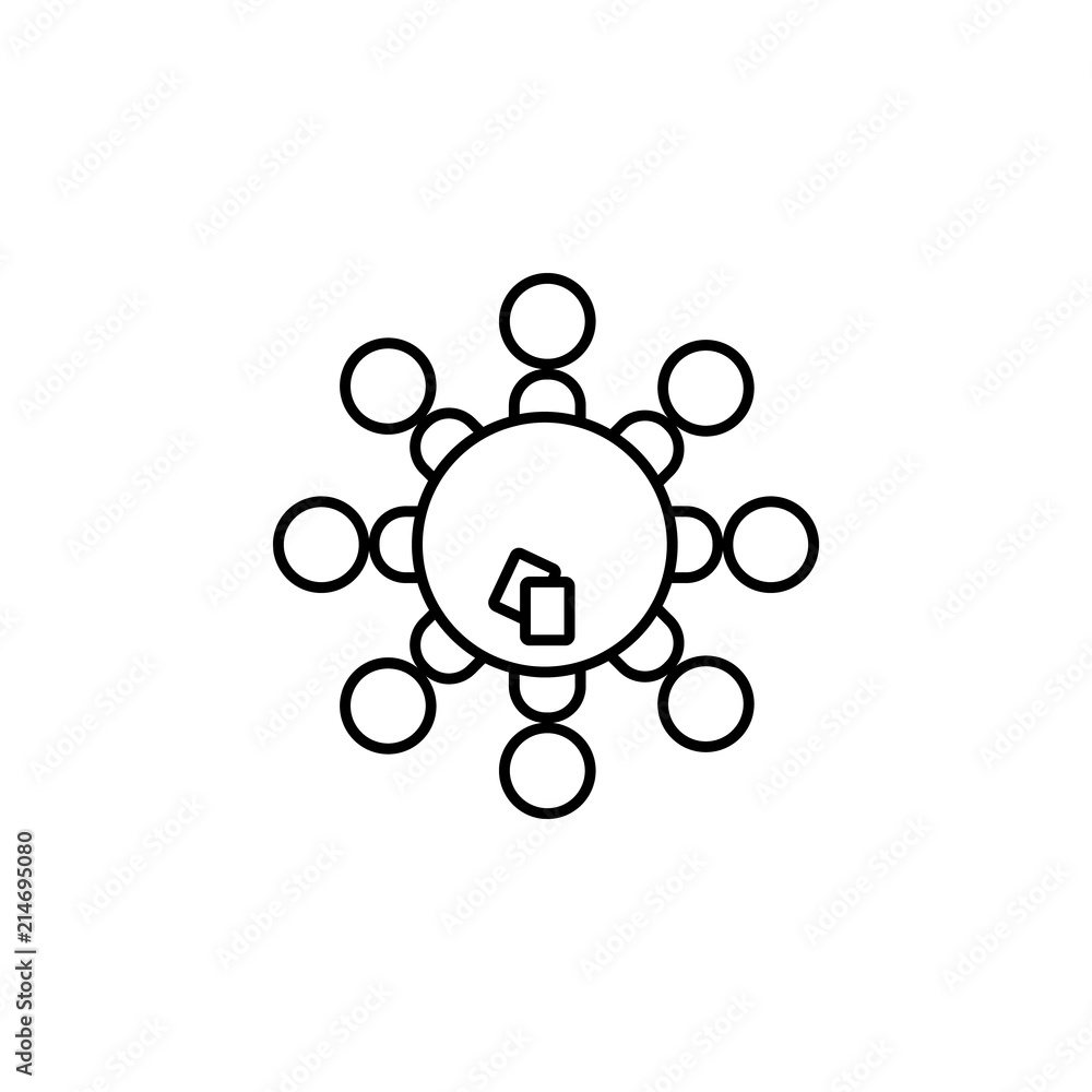 Poster round table icon. element of communication icon for mobile concept and web apps. thin line round tab