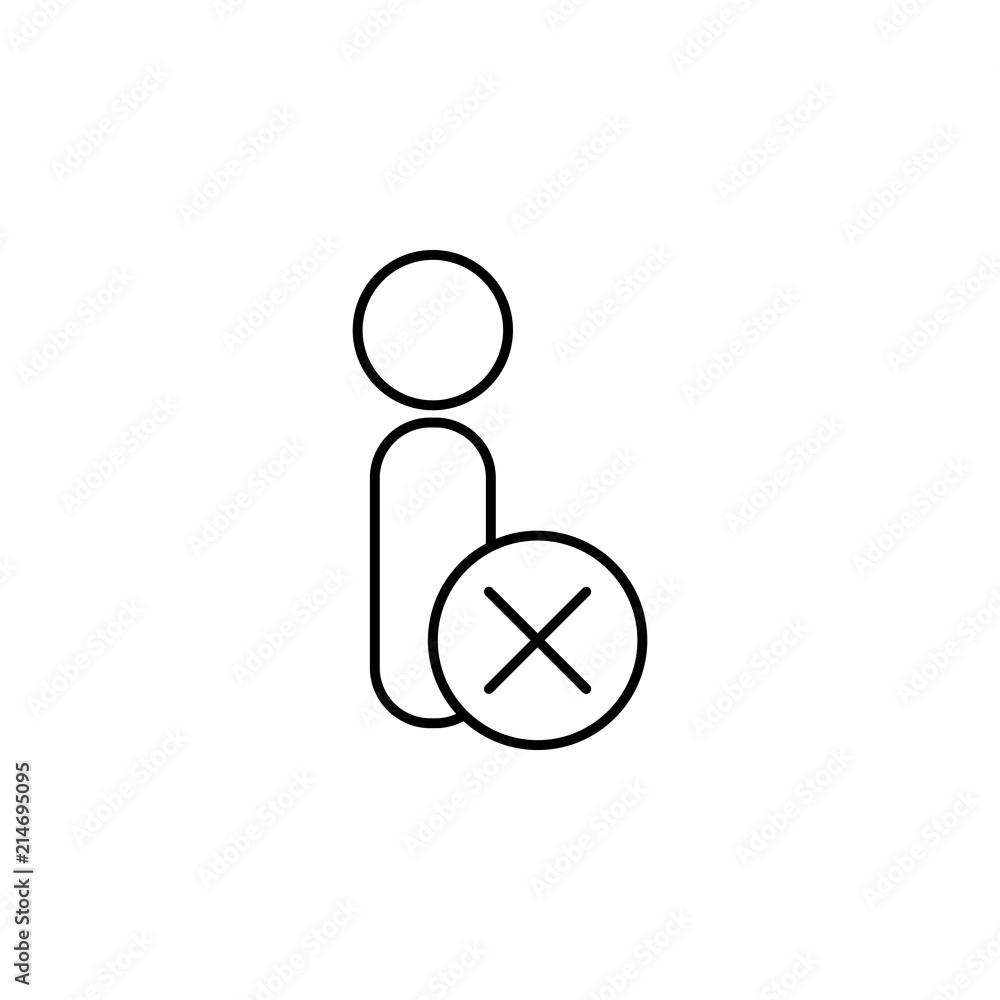 Poster reject a frame icon. element of communication icon for mobile concept and web apps. thin line reject
