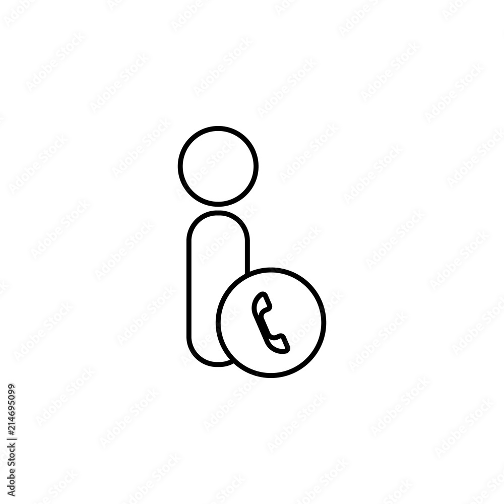 Poster call a contact icon. element of communication icon for mobile concept and web apps. thin line call a