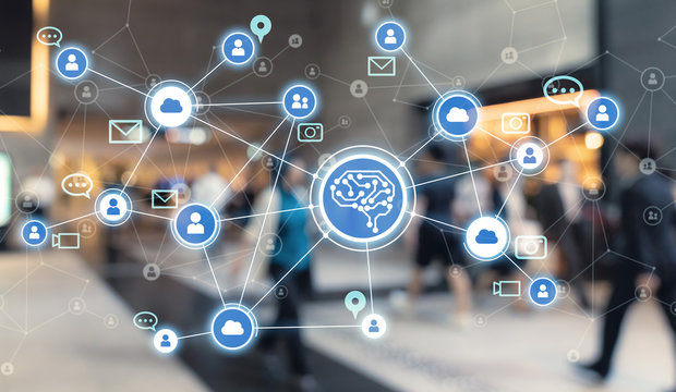 AI (Artificial Intelligence). People Flow Analysis / People Counting Analysis.