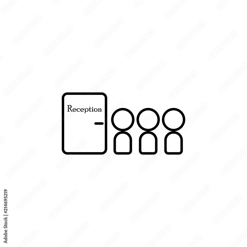 Poster staff at the reception icon. Element of communication icon for mobile concept and web apps. Thin line staff at the reception icon can be used for web and mobile