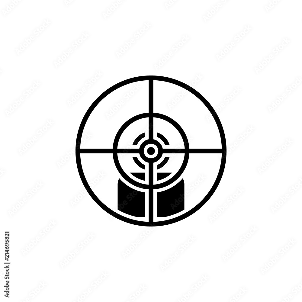 Poster man in sight icon. element of detective icon for mobile concept and web apps. glyph man in sight ico