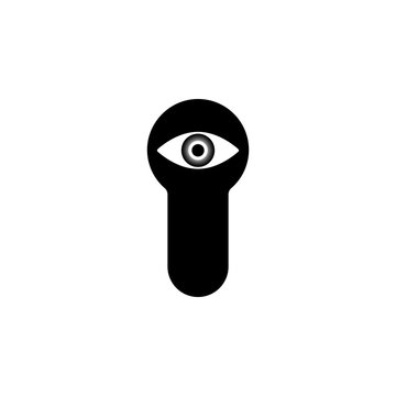 eye in the keyhole icon. Element of detective icon for mobile concept and web apps. Glyph eye in the keyhole icon can be used for web and mobile
