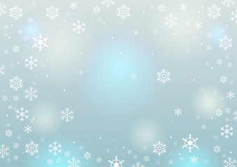Naklejka na ściany i meble Blue abstract background with snowflakes for Christmas of Holiday wallpaper