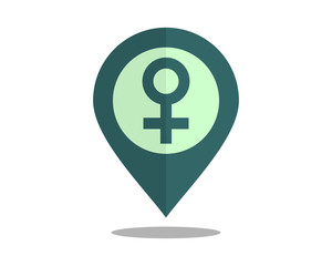 female marker pin path image vector icon logo