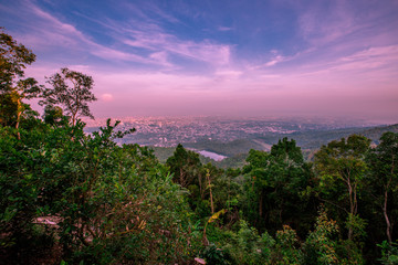 Hat Yai, colorful morning light is beautiful in nature.