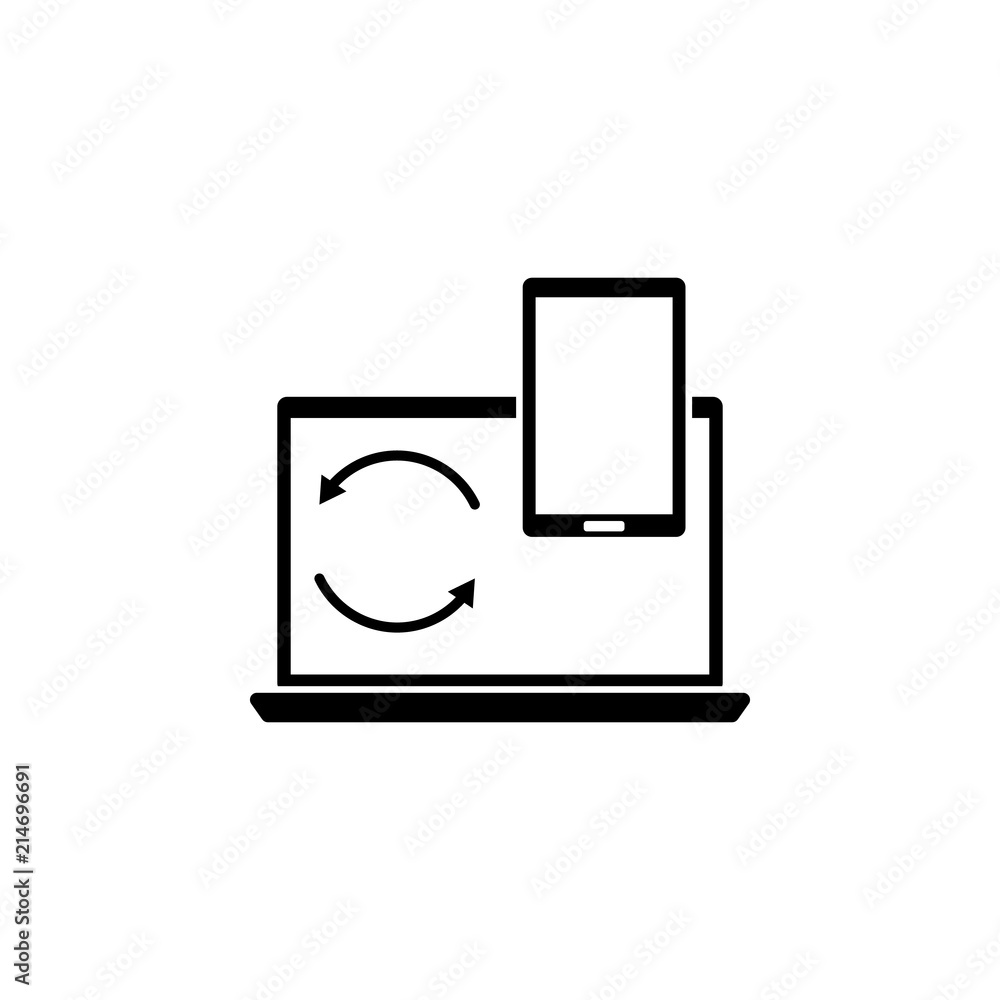 Aufkleber synchronize your computer with your phone icon. element of web icon for mobile concept and web apps.