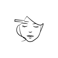 wrinkles on the forehead icon. Element of anti aging icon for mobile concept and web apps. Thin line wrinkles on the forehead icon can be used for web and mobile