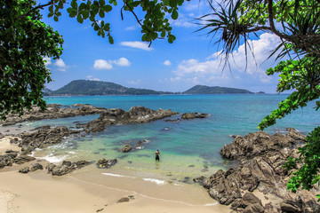Phuket: March 9, 2016, travelers, travelers, take a walk on the beach, sunbathing, swimming, activities Thailand