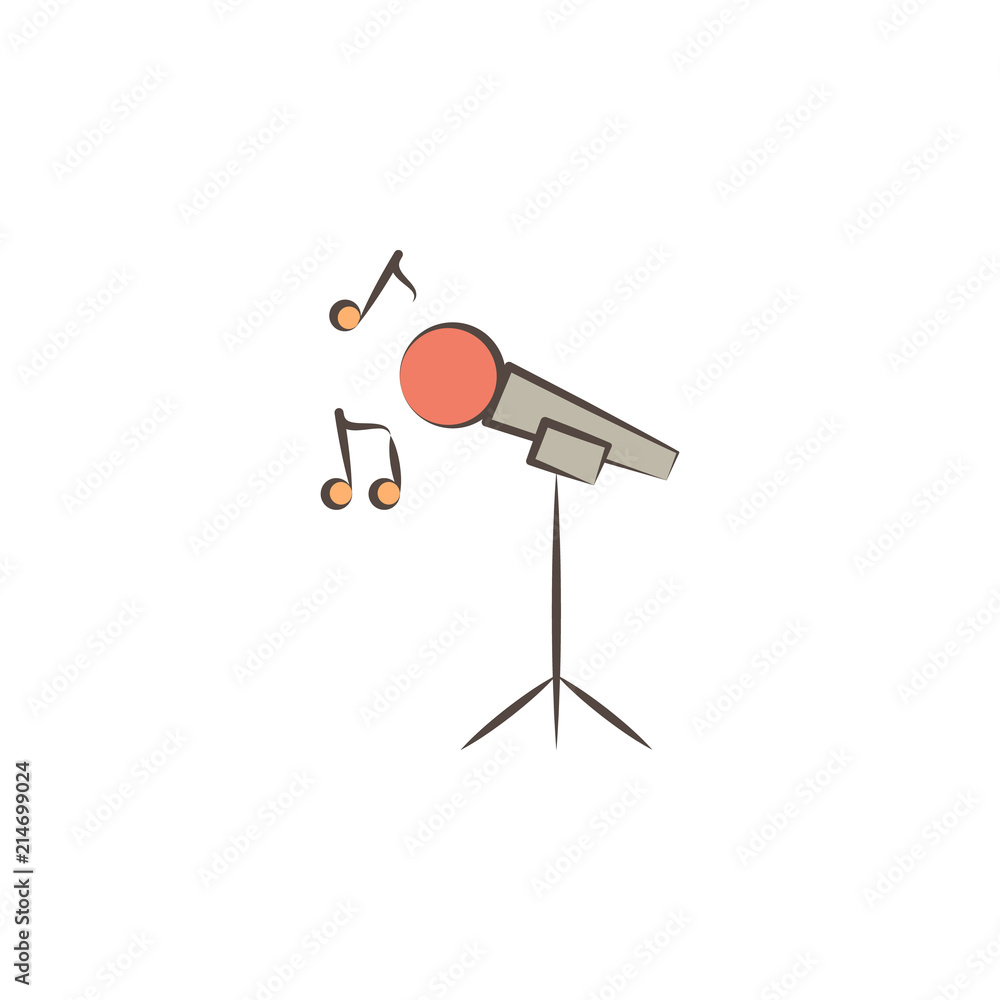 Poster singer tools icon. element of professions tools icon for mobile concept and web apps. sketch singer 