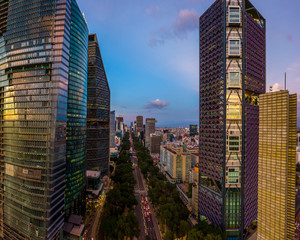 Mexico City - downtown sunset scene