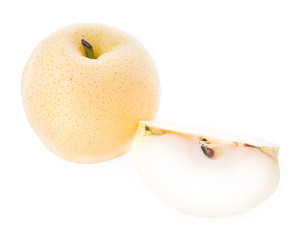 pear fruit over white background.
