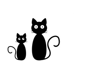 Cat breeds cute pet animal set vector illustration
