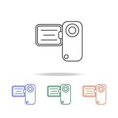 Obraz premium Handy Cam line icon. Elements of journey in multi colored icons. Premium quality graphic design icon. Simple icon for websites, web design, mobile app, info graphics