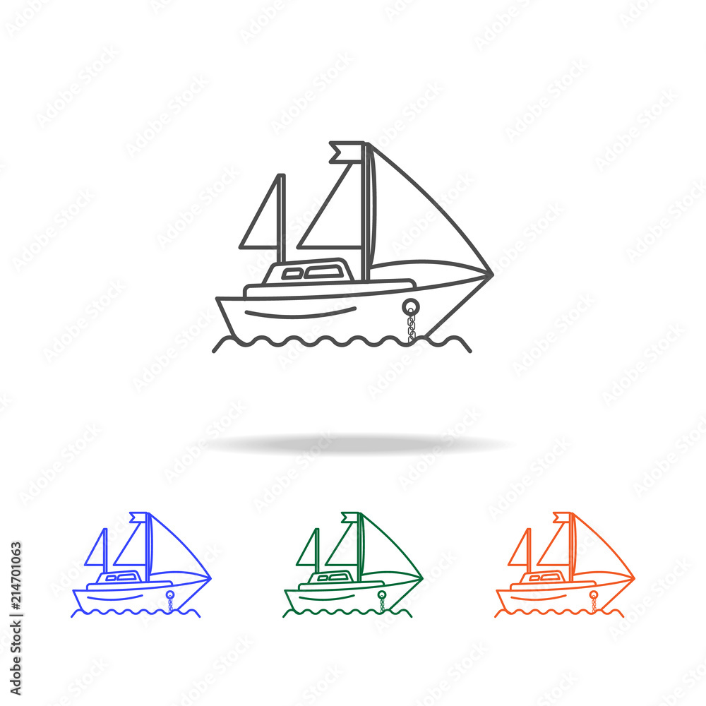 Aufkleber yacht line icon. elements of journey in multi colored icons. premium quality graphic design icon. si