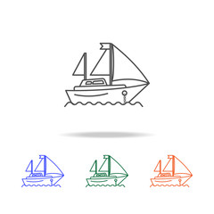 yacht line icon. Elements of journey in multi colored icons. Premium quality graphic design icon. Simple icon for websites, web design, mobile app, info graphics