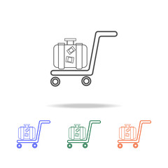 trolley luggage line icon. Elements of journey in multi colored icons. Premium quality graphic design icon. Simple icon for websites, web design, mobile app, info graphics