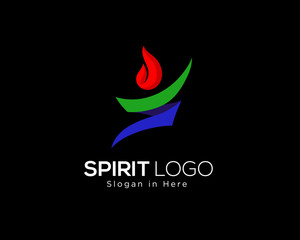 Obraz premium abstract human jump success logo, sport winner logo