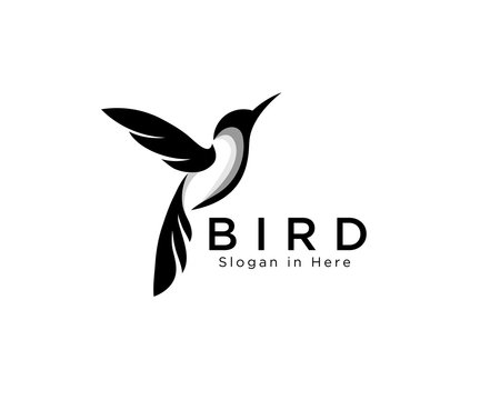 Elegant Art Hummingbird Fly Logo