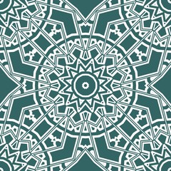 Fototapeta premium Geometric floral ornament. seamless art-deco pattern. vector illustration. for design, wallpaper, invitation