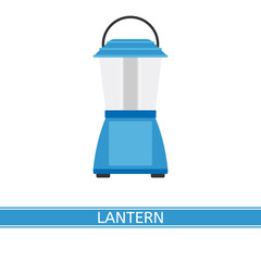 Camping lantern vector icon isolated on white background, in flat style