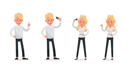 Set of Businessman and Businesswoman character vector design. no51