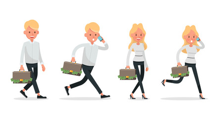 Set of Businessman and Businesswoman character vector design. no52