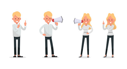 Set of Businessman and Businesswoman character vector design. no56