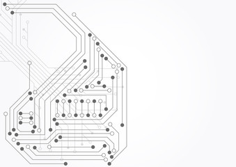 Abstract background with technology circuit board texture. Electronic motherboard illustration. Communication and engineering concept. Vector illustration