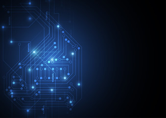 Abstract machine background with technology circuit board texture. Electronic motherboard illustration. Communication and engineering concept. Vector illustration