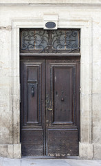 The ancient wooden door in Spain