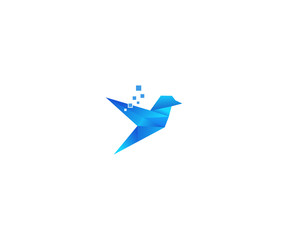 Fototapeta na wymiar digital bird logo design template