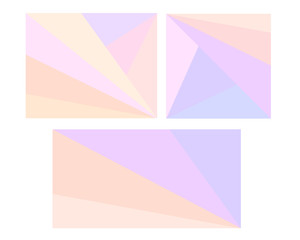 Abstract geometry backgrounds set. Gentle pastel palette.