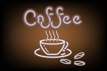 Coffee shop signage advertising of signboard and icon brush design,Vector, Illustration
