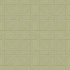 Olive green geometric print. Seamless pattern