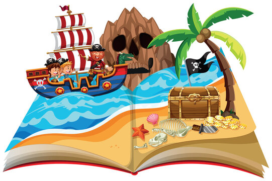 A pop up book pirate theme