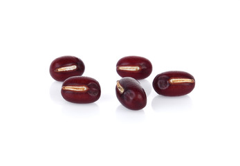 Adzuki Beans, Azuki Beans, red beans on white background.