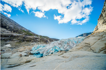 The end of Nigardsbreen, a famous glacier arm connected to Jostedalsbreen