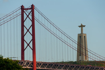 Christ the King & 25 de Abril Bridge - Lisbon - Portugal