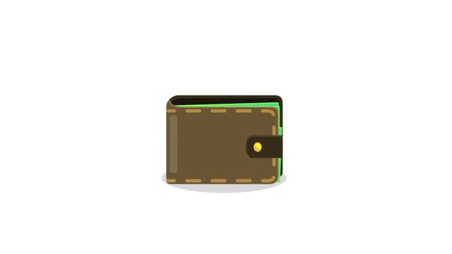 Wallet with cash flying out