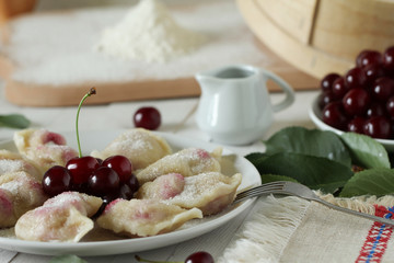 Vareniki with cherry - Ukrainian national dish