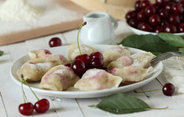 Vareniki with cherry - Ukrainian national dish