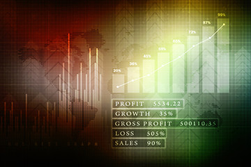 2d rendering Stock market online business concept. business Graph
