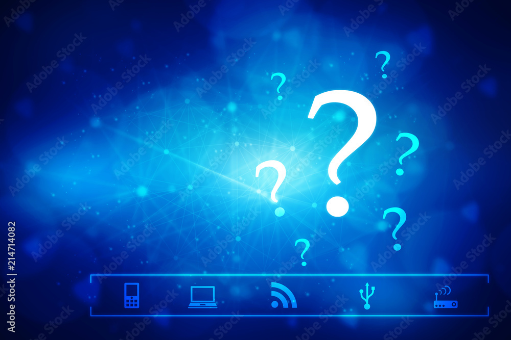 Poster 2d rendering question mark concept