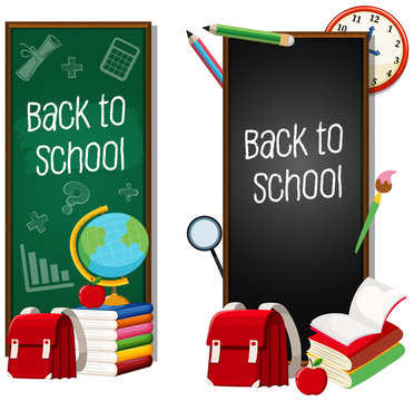 Set of back to school concept