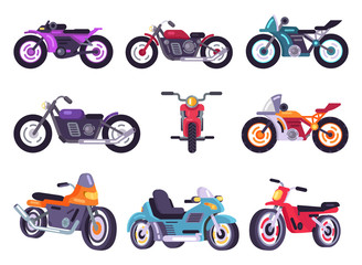 Motorbikes Classical Collection Vector Illustration